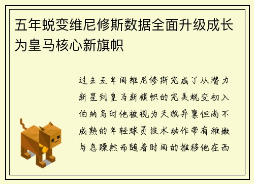 五年蜕变维尼修斯数据全面升级成长为皇马核心新旗帜